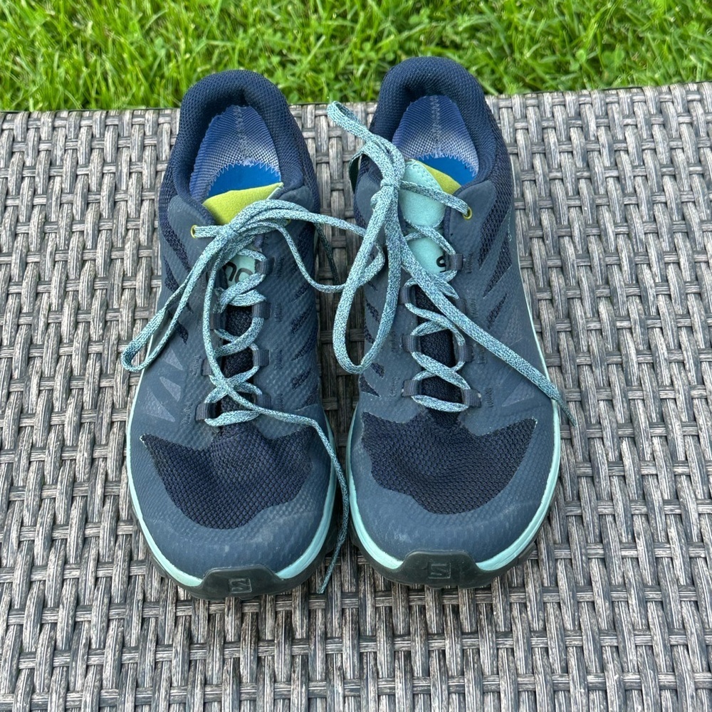 Salomon Blue and Green Sneakers with Contagrip Traction - Picture 3 of 7